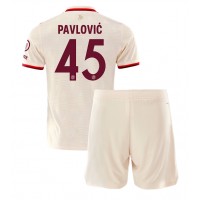 Fotbalové Dres Bayern Munich Aleksandar Pavlovic #45 Dětské Alternativní 2024-25 Krátký Rukáv (+ trenýrky)